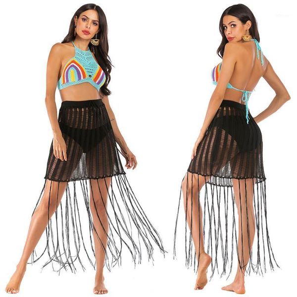handmade crochet swimsuit beach cover up sarong summer bikini cover-ups wrap pareo long tassel sheer dress skirt women's swimwear, White;black
handmade crochet swimsuit beach cover up sarong summer bikini cover-ups wrap pareo long tassel sheer dress skirt women's swimwear, White;black