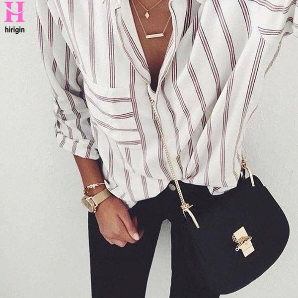 women's blouses & shirts women loose striped blouse slim fit long sleeve fashion all match for, White
women's blouses & shirts women loose striped blouse slim fit long sleeve fashion all match for, White