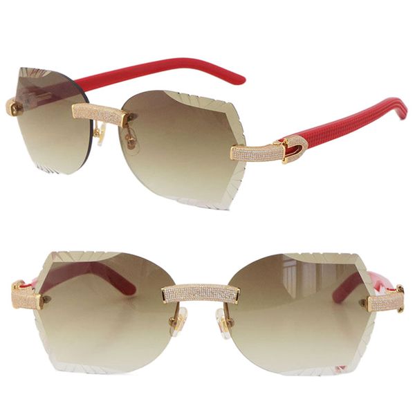 new micro-paved diamond set rimless sunglasses aztec arms carved lens womens men sun glasses male and female frame optical with 18k gold uv4, White;black
new micro-paved diamond set rimless sunglasses aztec arms carved lens womens men sun glasses male and female frame optical with 18k gold uv4, White;black