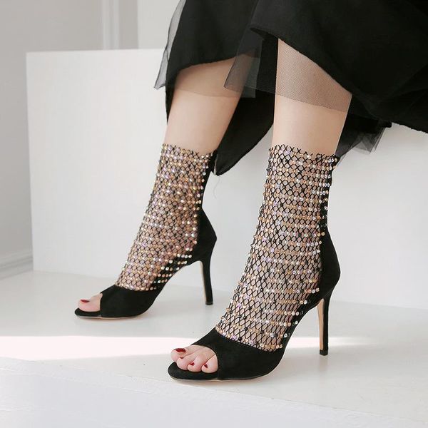 sandals slim heel, water net sandals, cool high heels, women's shoes, boots, night wind red open toe fish mouth, Black
sandals slim heel, water net sandals, cool high heels, women's shoes, boots, night wind red open toe fish mouth, Black