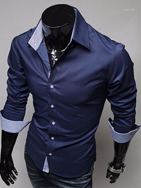 color contrast men's long-sleeved shirt simple pure trend 2021 spring autumn mens casual lapel shirts, White;black
color contrast men's long-sleeved shirt simple pure trend 2021 spring autumn mens casual lapel shirts, White;black