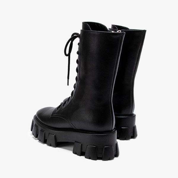 boots short boots, motorcycle women's leather spring and autumn 2021 thick soles, middle heel lace, Black
boots short boots, motorcycle women's leather spring and autumn 2021 thick soles, middle heel lace, Black