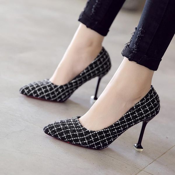 dress shoes women tweed pumps supper high heels ladies ol office lady plaid wool basic zapatos mujer n7798g, Black
dress shoes women tweed pumps supper high heels ladies ol office lady plaid wool basic zapatos mujer n7798g, Black