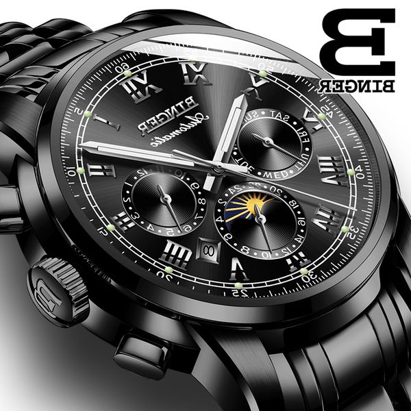 luxury men black stainless steel automatic mechanical waterproof multifunction watch relogio masculino luminous calendar, Slivery;brown
luxury men black stainless steel automatic mechanical waterproof multifunction watch relogio masculino luminous calendar, Slivery;brown