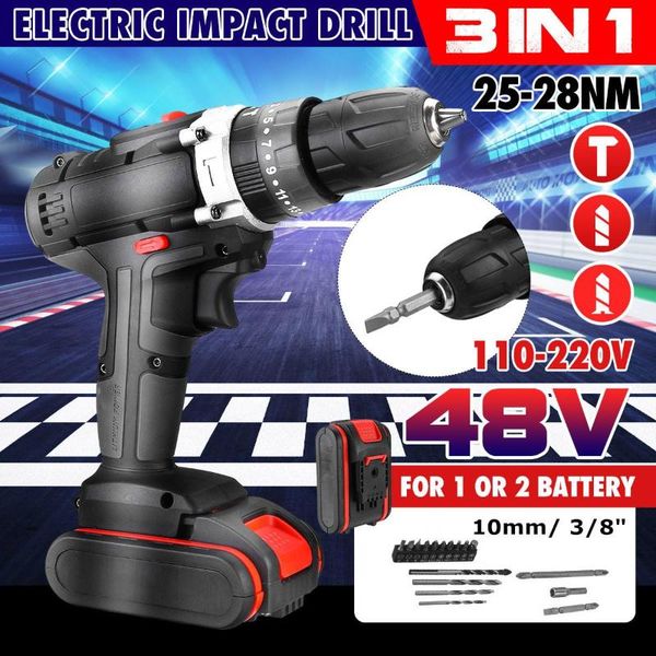 professiona electric drills 48v 3 in 1 cordless drill screwdriver 10mm 2 speed 25+3 turque power driver tools set with battery accessories
professiona electric drills 48v 3 in 1 cordless drill screwdriver 10mm 2 speed 25+3 turque power driver tools set with battery accessories