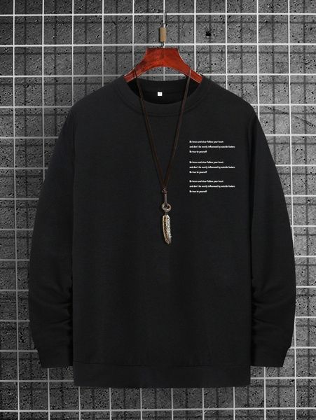 men slogan graphic pullover o8ox#, Black
men slogan graphic pullover o8ox#, Black