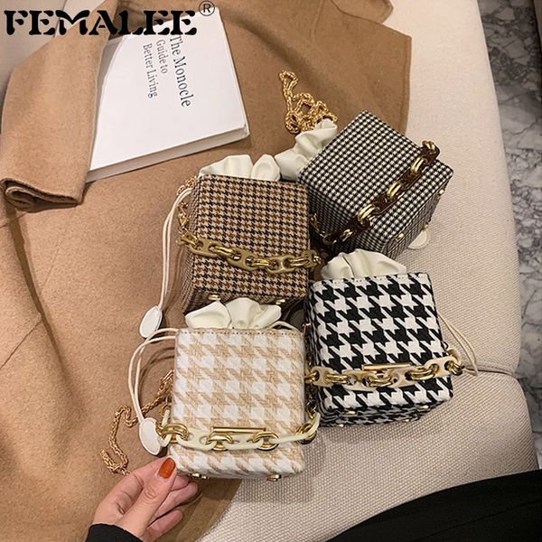 famous brand fashion plaid tweed women handbag classic houndstooth chain square bucket bag 2021 lady designer crossbody tote bag c0228
famous brand fashion plaid tweed women handbag classic houndstooth chain square bucket bag 2021 lady designer crossbody tote bag c0228