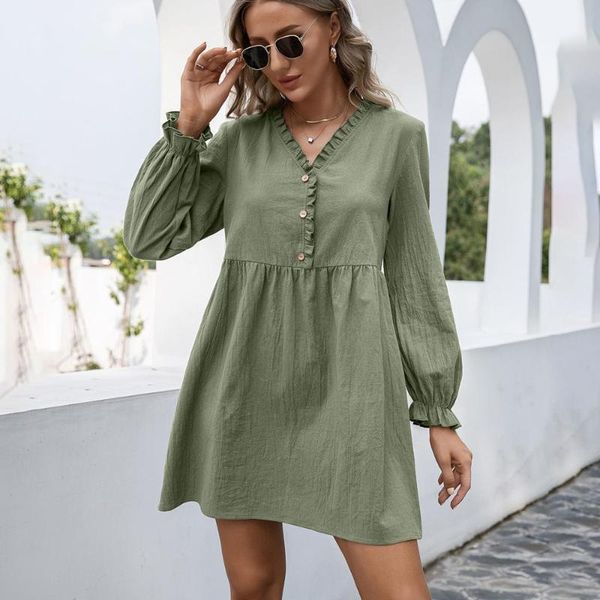casual dresses women long sleeve mini dress 2021 fashion v- neck pink a- line loose elegant spring autumn lady for clothes, Black;gray
casual dresses women long sleeve mini dress 2021 fashion v- neck pink a- line loose elegant spring autumn lady for clothes, Black;gray