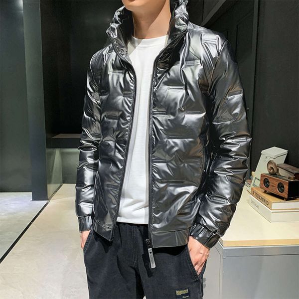 men's short down jacket thickened 2020 new fashion brand bright face standing collar cotton padded jacket winter handsome loose coatwin, Black
men's short down jacket thickened 2020 new fashion brand bright face standing collar cotton padded jacket winter handsome loose coatwin, Black