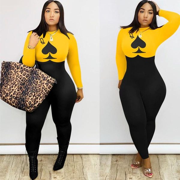 women's jumpsuits & rompers fall bodysuit fashion full sleeve slim poker print jumpsuit o-neck ladies casual one essential 20, Black;white
women's jumpsuits & rompers fall bodysuit fashion full sleeve slim poker print jumpsuit o-neck ladies casual one essential 20, Black;white