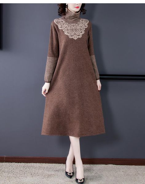 casual dresses autumn winter women dress basic turtleneck pullover sweater slim fit knitted long midi ribbedvestidos feminino, Black;gray
casual dresses autumn winter women dress basic turtleneck pullover sweater slim fit knitted long midi ribbedvestidos feminino, Black;gray