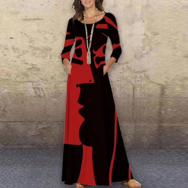 women chiffon long dress floral print lantern sleeve a-line maxi new elegant vintage v neck winter dresses, Black;gray
women chiffon long dress floral print lantern sleeve a-line maxi new elegant vintage v neck winter dresses, Black;gray