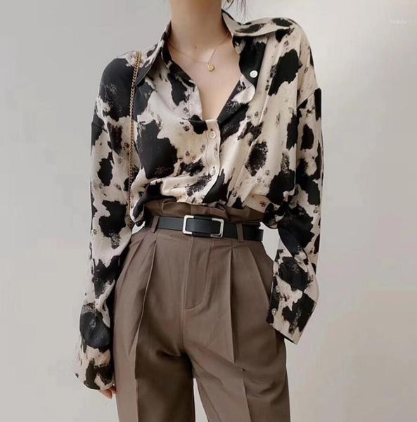 women's blouses & shirts fashion cow print single-breasted women long sleeve blouse korean spring female clothes streetwear plus size, White
women's blouses & shirts fashion cow print single-breasted women long sleeve blouse korean spring female clothes streetwear plus size, White