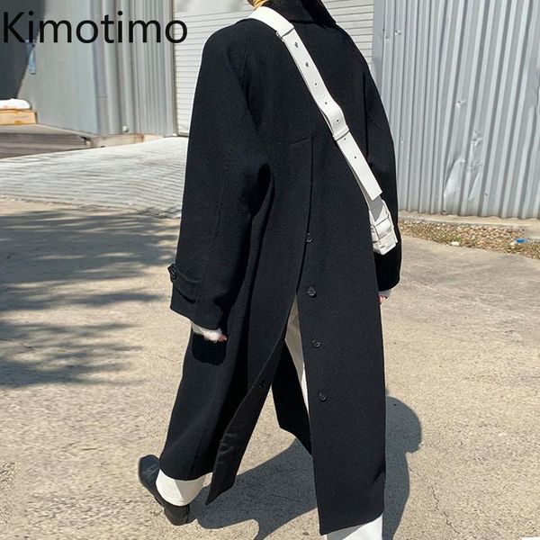 women's wool & blends kimotimo autumn winter coats women turn-down collar temperament back split design jacket korean long sleeve loose, Black
women's wool & blends kimotimo autumn winter coats women turn-down collar temperament back split design jacket korean long sleeve loose, Black