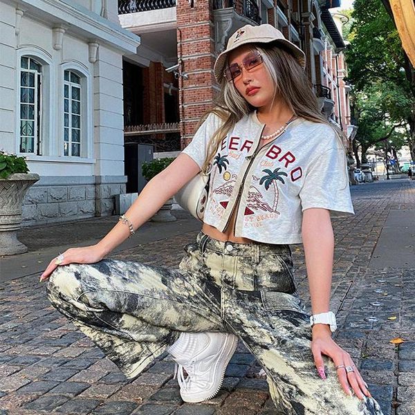 women's jackets vintage embroidery short t-shirt women sleeve cardigan harajuku goth y2k zipper summer hip hop streetwear graphic, Black;brown 
women's jackets vintage embroidery short t-shirt women sleeve cardigan harajuku goth y2k zipper summer hip hop streetwear graphic, Black;brown