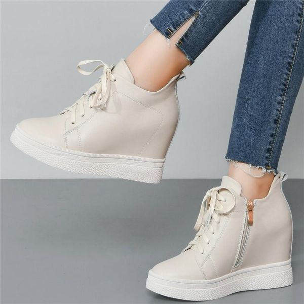 boots 10cm high heel oxfords women lace up genuine leather wedges ankle female round toe platform fashion sneakers casual shoes, Black
boots 10cm high heel oxfords women lace up genuine leather wedges ankle female round toe platform fashion sneakers casual shoes, Black