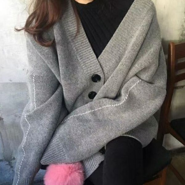 2021 new autumn winter korean women sweater breasted buttons cardigan knitted outwear female oversized pull sueter mujer 18sx, White;black
2021 new autumn winter korean women sweater breasted buttons cardigan knitted outwear female oversized pull sueter mujer 18sx, White;black