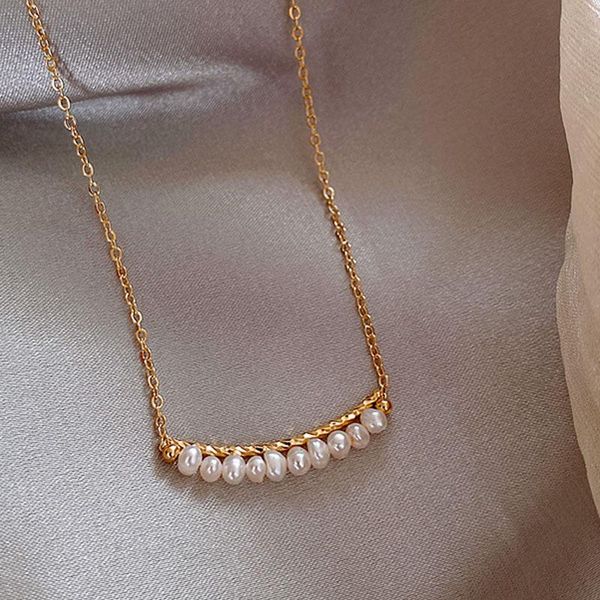 pendant necklaces elegant freshwater pearl bar necklace for women baroque clavicle chain choker gold color jewelry gift wedding collar, Silver
pendant necklaces elegant freshwater pearl bar necklace for women baroque clavicle chain choker gold color jewelry gift wedding collar, Silver