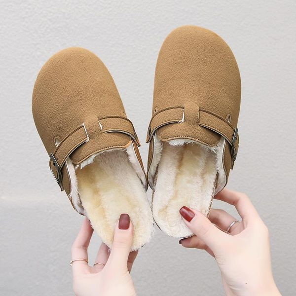 slippers 2021 winter short plush cork casual women buckle suede leather outside slide slip on shoe baotou cotton, Black
slippers 2021 winter short plush cork casual women buckle suede leather outside slide slip on shoe baotou cotton, Black