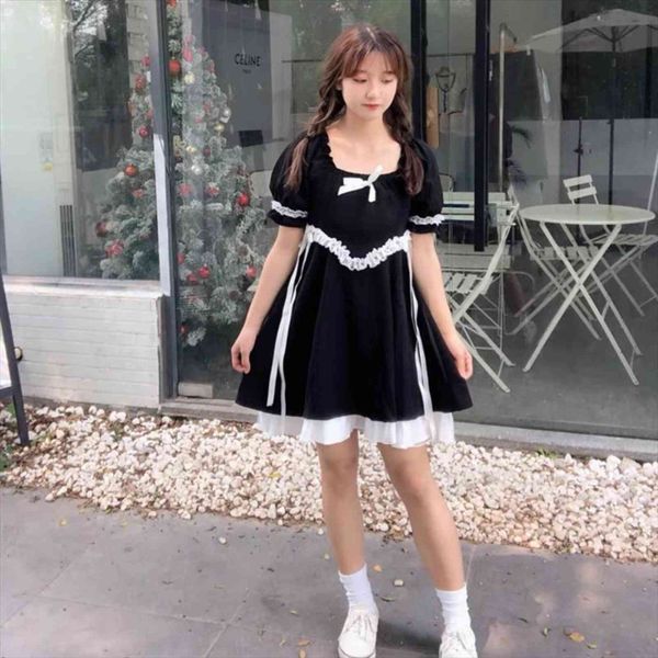 y2k kawaii short sleeve black womens dress lolita clothes cosplay maid sweet girl retro japanese preppy bandage dresses gothic harajuku, Black;gray
y2k kawaii short sleeve black womens dress lolita clothes cosplay maid sweet girl retro japanese preppy bandage dresses gothic harajuku, Black;gray