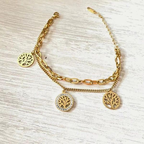 link, chain arrival life of tree women double crystal bracelet jewelry for girl, Black
link, chain arrival life of tree women double crystal bracelet jewelry for girl, Black