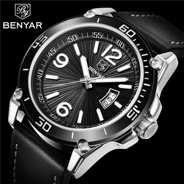 wristwatches benyar relogio masculino quartz business men wrist watch waterproof fashion sport leather date clock 2021, Slivery;brown
wristwatches benyar relogio masculino quartz business men wrist watch waterproof fashion sport leather date clock 2021, Slivery;brown
