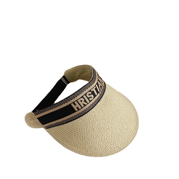 di ribbon straw hat ladies summer fashion adjustable woven visor luxurys designers hats, Blue;gray
di ribbon straw hat ladies summer fashion adjustable woven visor luxurys designers hats, Blue;gray