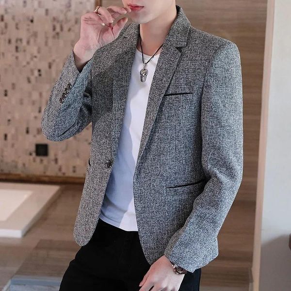 men's suits & blazers fashion coat men single button casual slim suit jacket korean business outwear 2021 spring autumn clothes costume, White;black
men's suits & blazers fashion coat men single button casual slim suit jacket korean business outwear 2021 spring autumn clothes costume, White;black