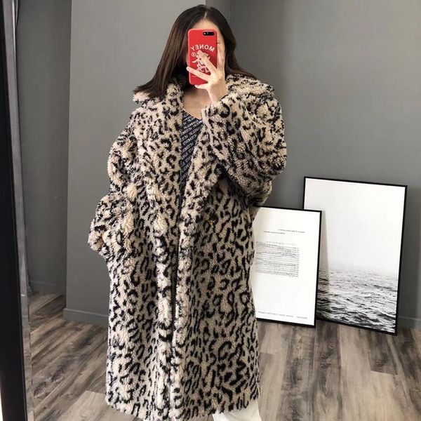 women's fur & faux real sheep coat women clothes winter korean jacket plus size teddy leopard print lamb coats, Black
women's fur & faux real sheep coat women clothes winter korean jacket plus size teddy leopard print lamb coats, Black