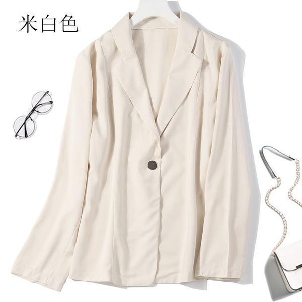 women's 100% silk spun silk white one button blazer jacket office work l xl jn563, White;black
women's 100% silk spun silk white one button blazer jacket office work l xl jn563, White;black