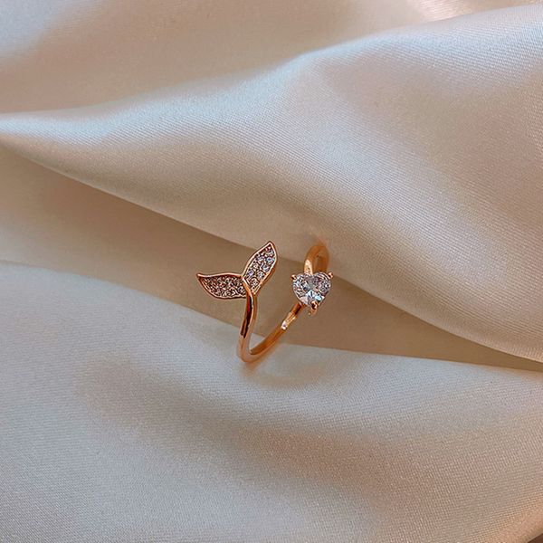 fashion gold plated copper zircon fish tail rings for women female vintage luxury party wedding open finger ring jewelry gifts, Golden;silver
fashion gold plated copper zircon fish tail rings for women female vintage luxury party wedding open finger ring jewelry gifts, Golden;silver