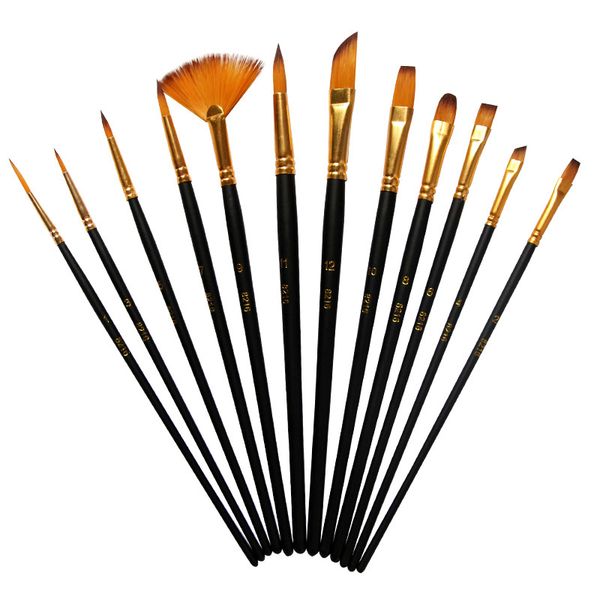 12Pcs Nylon Art Brushes Watercolor Painting Brush Variety Style Wooden Handle Oil Acrylic Painting Brush Pen Art Supplies
12Pcs Nylon Art Brushes Watercolor Painting Brush Variety Style Wooden Handle Oil Acrylic Painting Brush Pen Art Supplies