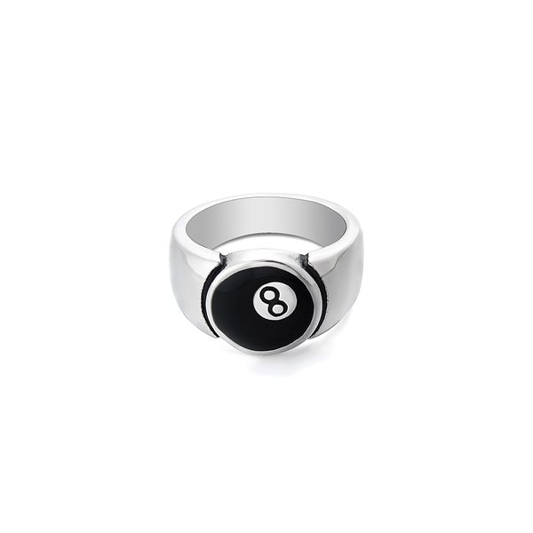 2021 new round black no. 8 ring street fashion hip hop exaggerated punk street ring titanium steel does not fade, Silver
2021 new round black no. 8 ring street fashion hip hop exaggerated punk street ring titanium steel does not fade, Silver