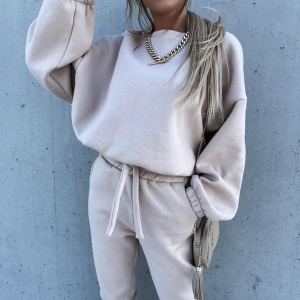 women's two piece pants rmsfe 2022 ladies autumn and winter fashion solid color long sleeve round neck sweater leisure set, White
women's two piece pants rmsfe 2022 ladies autumn and winter fashion solid color long sleeve round neck sweater leisure set, White