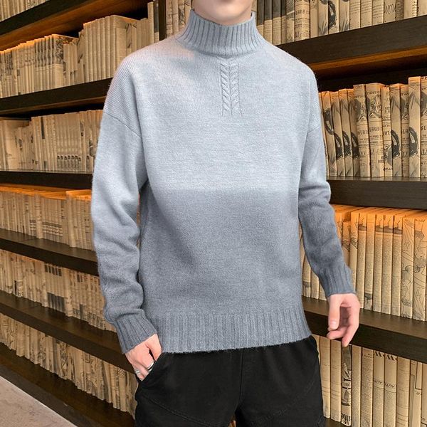 men's sweaters gradient half turtleneck sweater autumnwinter men knit high street hip-hop simple comfortable warm easy match, White;black
men's sweaters gradient half turtleneck sweater autumnwinter men knit high street hip-hop simple comfortable warm easy match, White;black