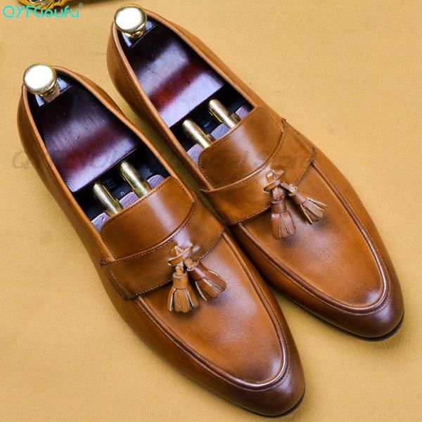 dress shoes qyfcioufu handmade italy designer vintage men's oxford genuine leather wedding party formal tassel male johp, Black
dress shoes qyfcioufu handmade italy designer vintage men's oxford genuine leather wedding party formal tassel male johp, Black
