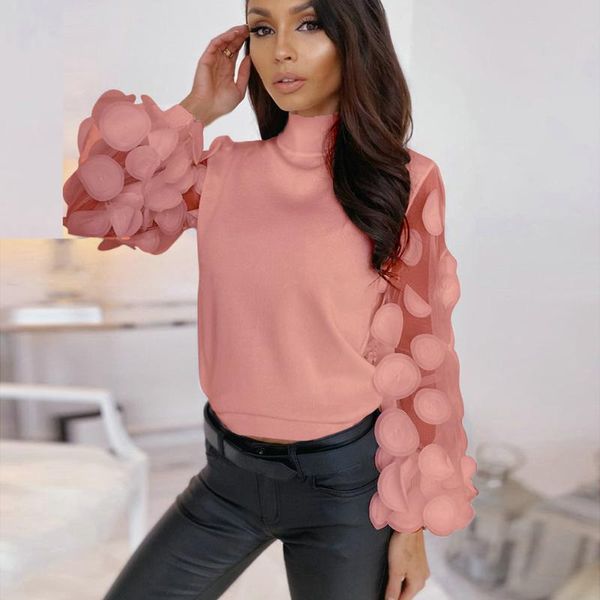 women's blouses & shirts shirt turtleneck polka dot mesh patchwork puff sleeve organza see through long women blouse, White
women's blouses & shirts shirt turtleneck polka dot mesh patchwork puff sleeve organza see through long women blouse, White