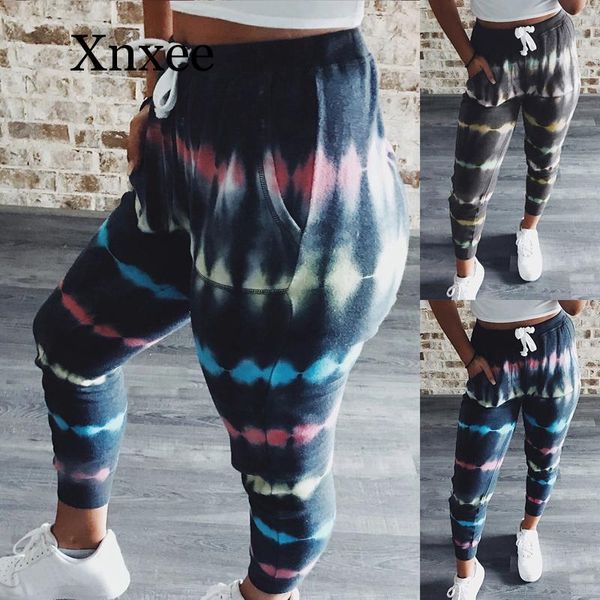 women's pants & capris summer fashion stripe tie dye spring sweatpants women high waist trousers woman casual loose joggers streetwear, Black;white