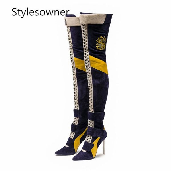 boots stylesowner fashion runway over the knee punk style velvet motorcycle cross tied thigh high women, Black
boots stylesowner fashion runway over the knee punk style velvet motorcycle cross tied thigh high women, Black