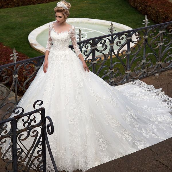 new modest three quarter sleeve ball gown lace wedding es 2021 appliques bridal robe mariee princesse de luxe acjg, White
new modest three quarter sleeve ball gown lace wedding es 2021 appliques bridal robe mariee princesse de luxe acjg, White