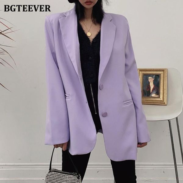 women's suits & blazers bgteever spring fashion women purple suit jacket notched collar solid blazer lady single-breasted oversized fem, White;black
women's suits & blazers bgteever spring fashion women purple suit jacket notched collar solid blazer lady single-breasted oversized fem, White;black