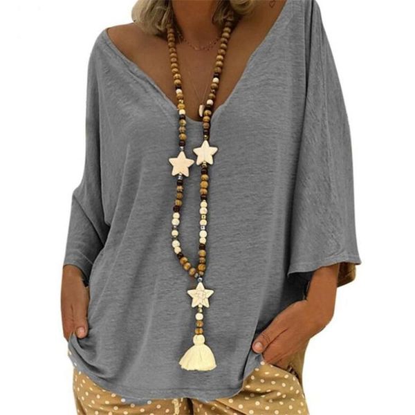 women's blouses & shirts viianles casual loose femme solid women summer basic shirt deep v neck blusa 4xl 5xl plus size, White
women's blouses & shirts viianles casual loose femme solid women summer basic shirt deep v neck blusa 4xl 5xl plus size, White