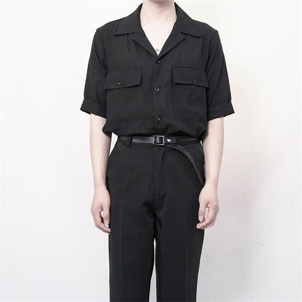 men's casual shirts 2021 large yamamoto style fashion loose linen crimped tooling short sleeve shirt, White;black
men's casual shirts 2021 large yamamoto style fashion loose linen crimped tooling short sleeve shirt, White;black
