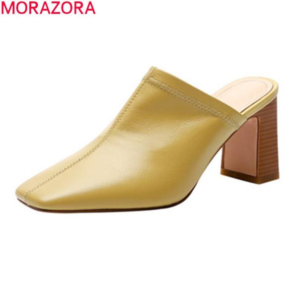 morazora 2021 genuine leather high heels shoes thick heels square toe ladies mules shoes summer women slippers black apricot
morazora 2021 genuine leather high heels shoes thick heels square toe ladies mules shoes summer women slippers black apricot