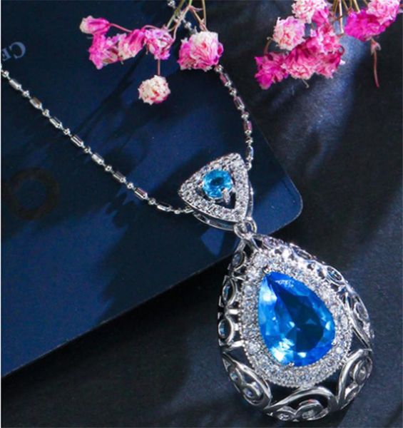 pendant necklaces exquisite 4 colors selling women's necklace jewelry fashion water drop crystal double, Silver
pendant necklaces exquisite 4 colors selling women's necklace jewelry fashion water drop crystal double, Silver