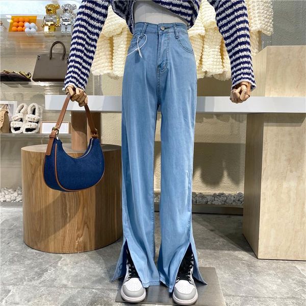 women's jeans brand original design 2021 simple washed blue thin slits loose high waist versatile straight pants
women's jeans brand original design 2021 simple washed blue thin slits loose high waist versatile straight pants