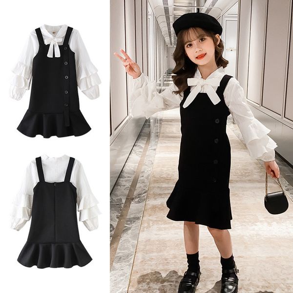 2021 new teenage white bowtie shirt + overalls plied 2 bun children suit spring casual clothes girls wwpp
2021 new teenage white bowtie shirt + overalls plied 2 bun children suit spring casual clothes girls wwpp