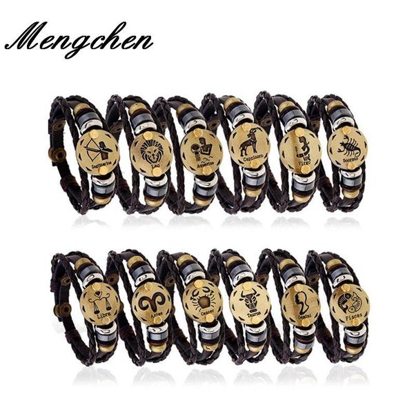 charm bracelets vintage punk 12 constellation bracelet leather male wristband friendship for women jewelry, Golden;silver
charm bracelets vintage punk 12 constellation bracelet leather male wristband friendship for women jewelry, Golden;silver
