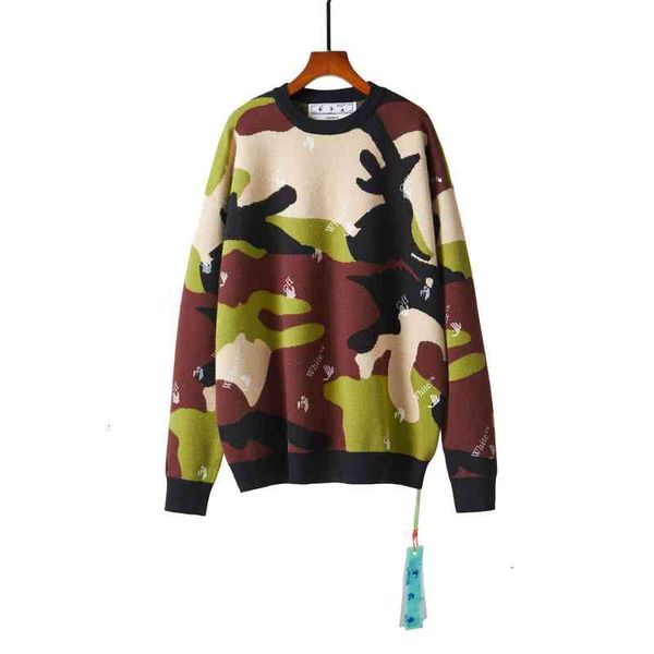 autumn winter 2021 new off camouflage palm letter round neck pullover sweater for men and women, Blue
autumn winter 2021 new off camouflage palm letter round neck pullover sweater for men and women, Blue