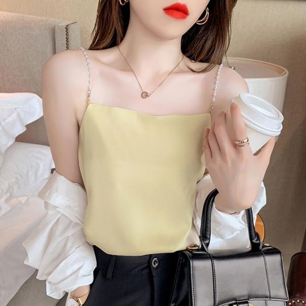 camisoles & tanks belt vest female 2021 spring the machine carefully satin inside take pure color render unlined upper garment, Black;white
camisoles & tanks belt vest female 2021 spring the machine carefully satin inside take pure color render unlined upper garment, Black;white